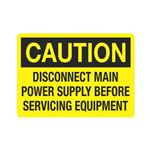 Caution Disconnect Main Power Before Servicing Equipment